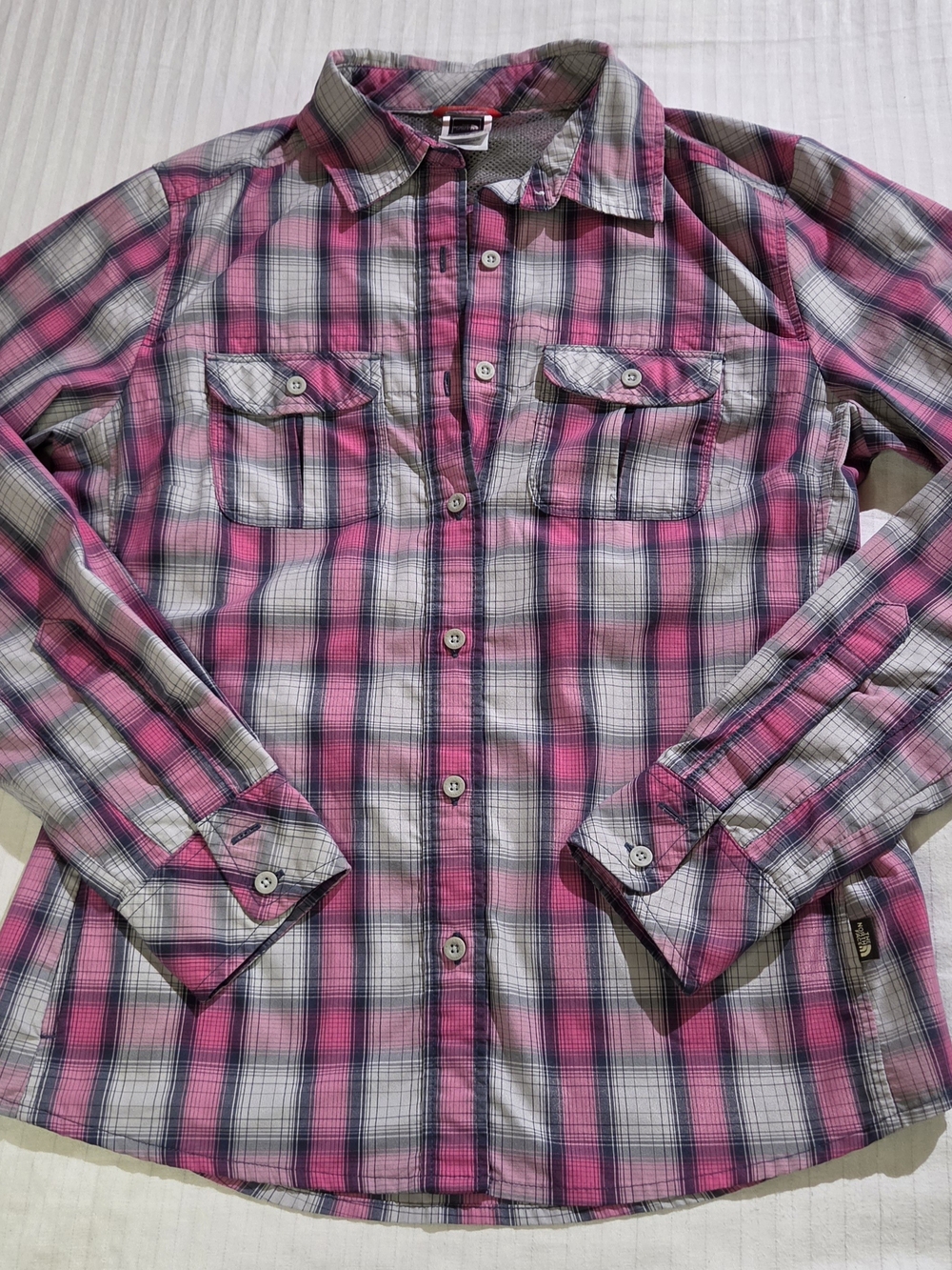The North Face Shirt Women's Medium Pink Plaid Pocket